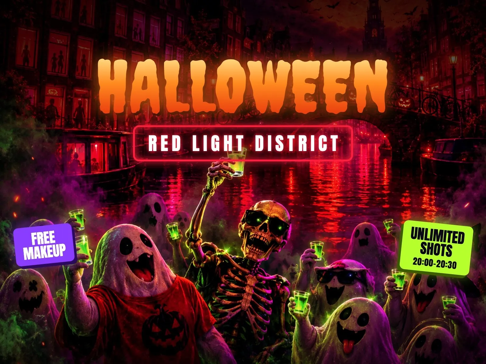 Red Light Halloween Pub Crawl flyer
